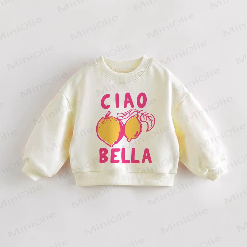 Felpa con stampa limone per neonati e bambini CIAO BELLA - Crema - 3-5T - image 1