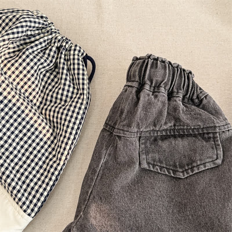 Pantaloni larghi in denim lavato per bambini piccoli - image 25