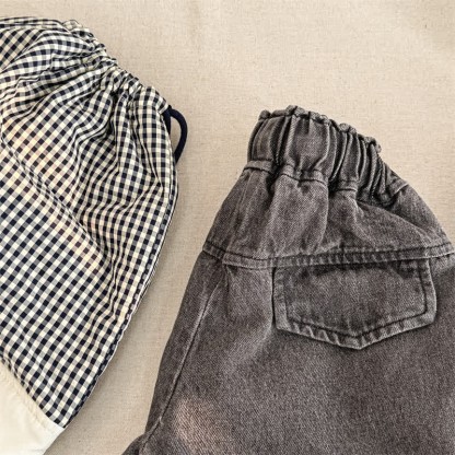 Pantaloni larghi in denim lavato per bambini piccoli - image 25