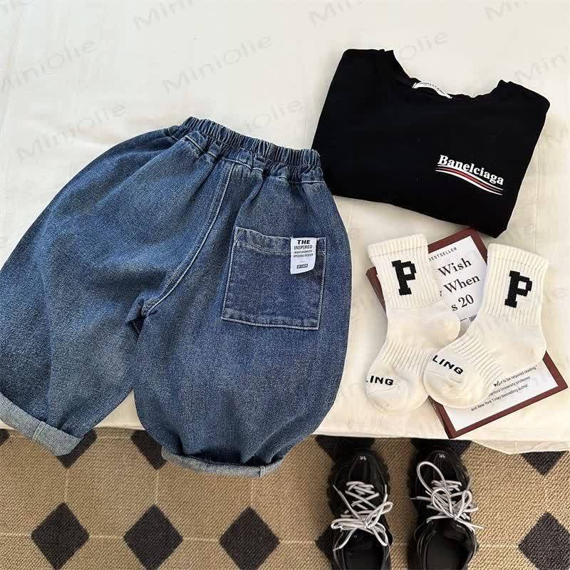 Pantaloni jeans harem larghi da bambino - image 10