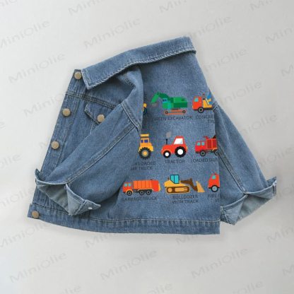 Giacca di jeans per bambini con stampa di auto - Blu - 10-11T - image 1