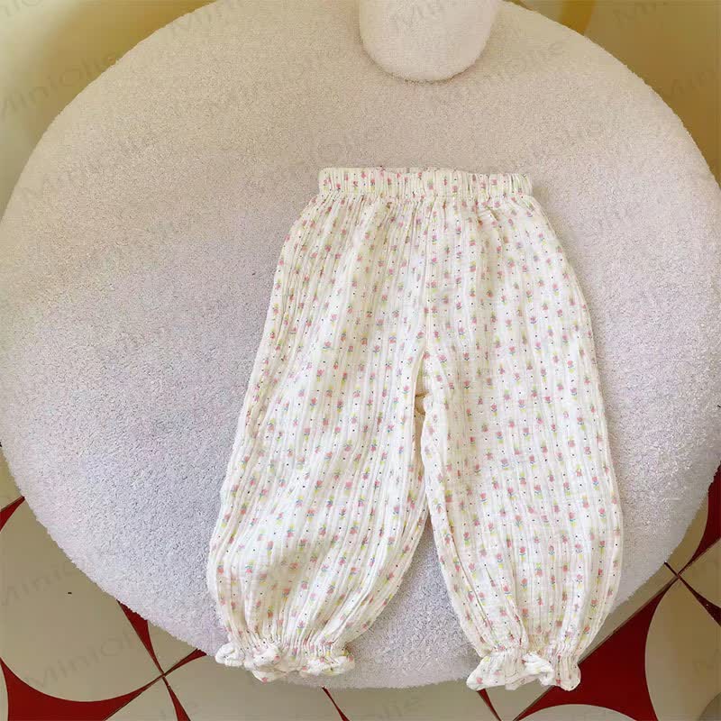 Pantaloni da casa per bambina con stampa floreale - Albicocca - 8-9T - image 6