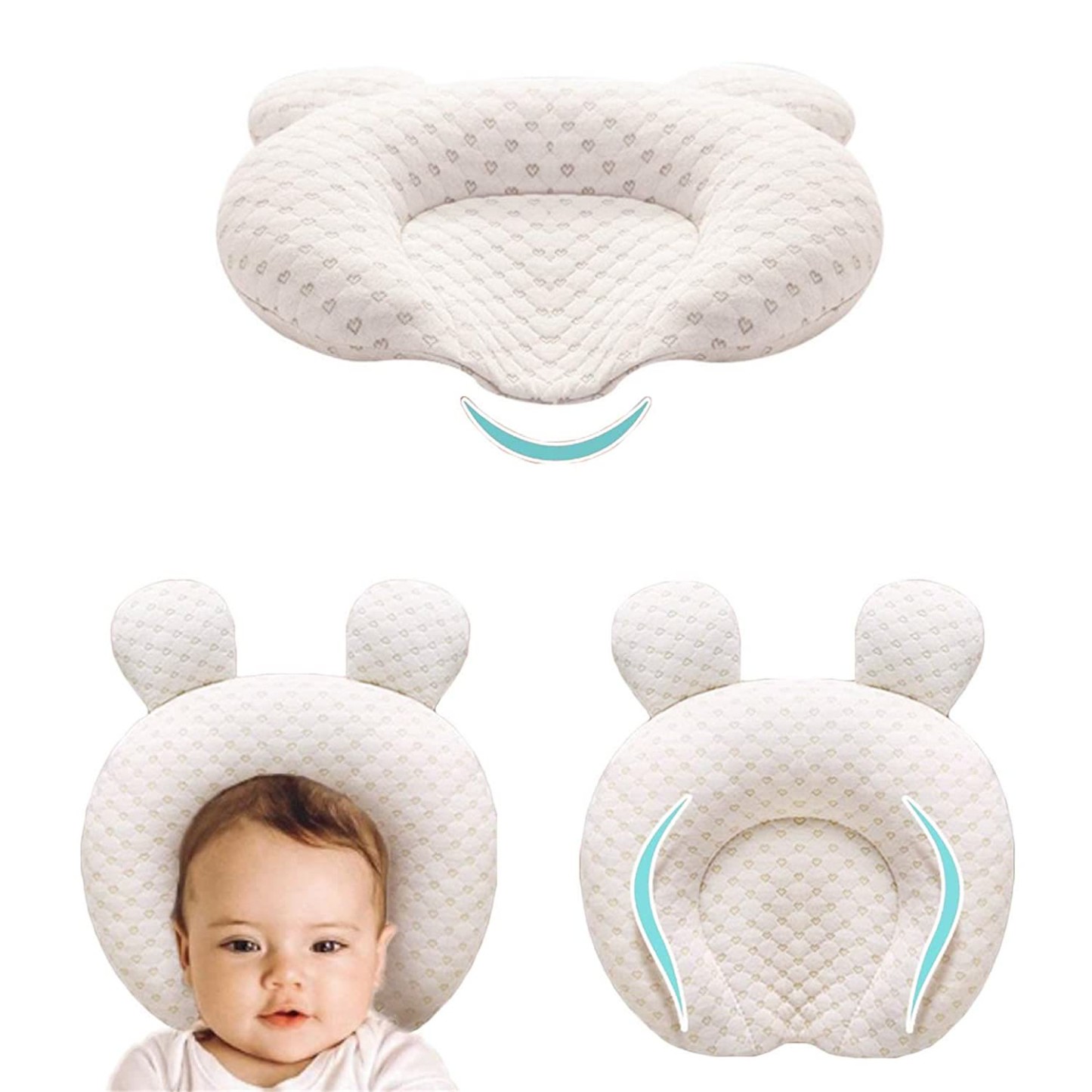 Cuscino stereotipato anti-bias per bambini con testa di orso - Beige - image 1