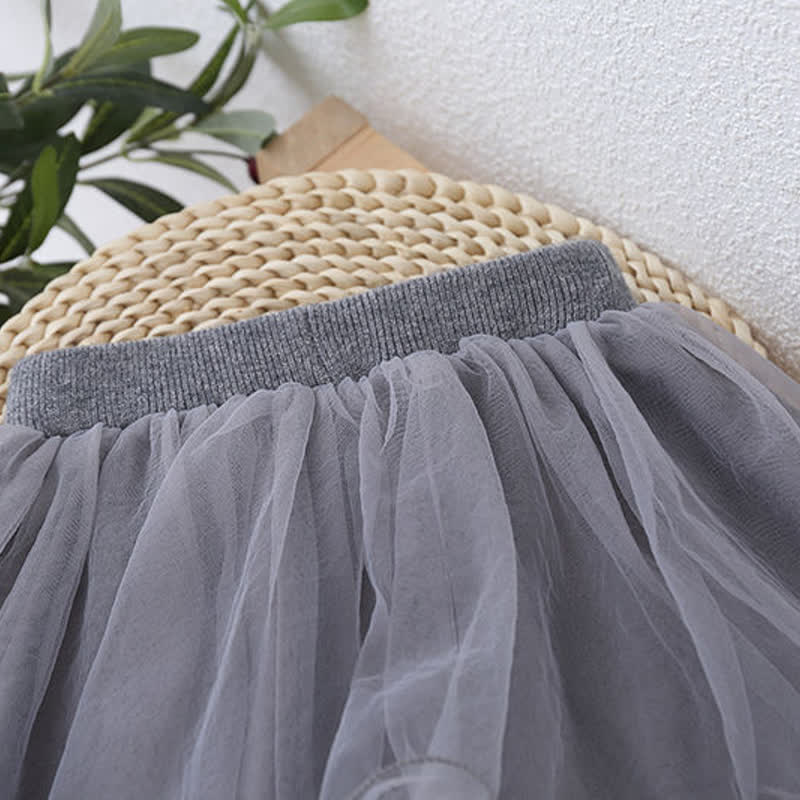 Leggings con fiocco in tulle con gonna per bambina - image 6
