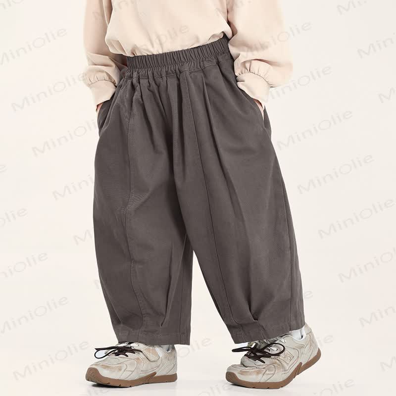 Pantaloni da jogging larghi a tinta unita per bambini piccoli - image 2