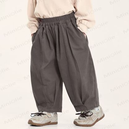 Pantaloni da jogging larghi a tinta unita per bambini piccoli - image 2
