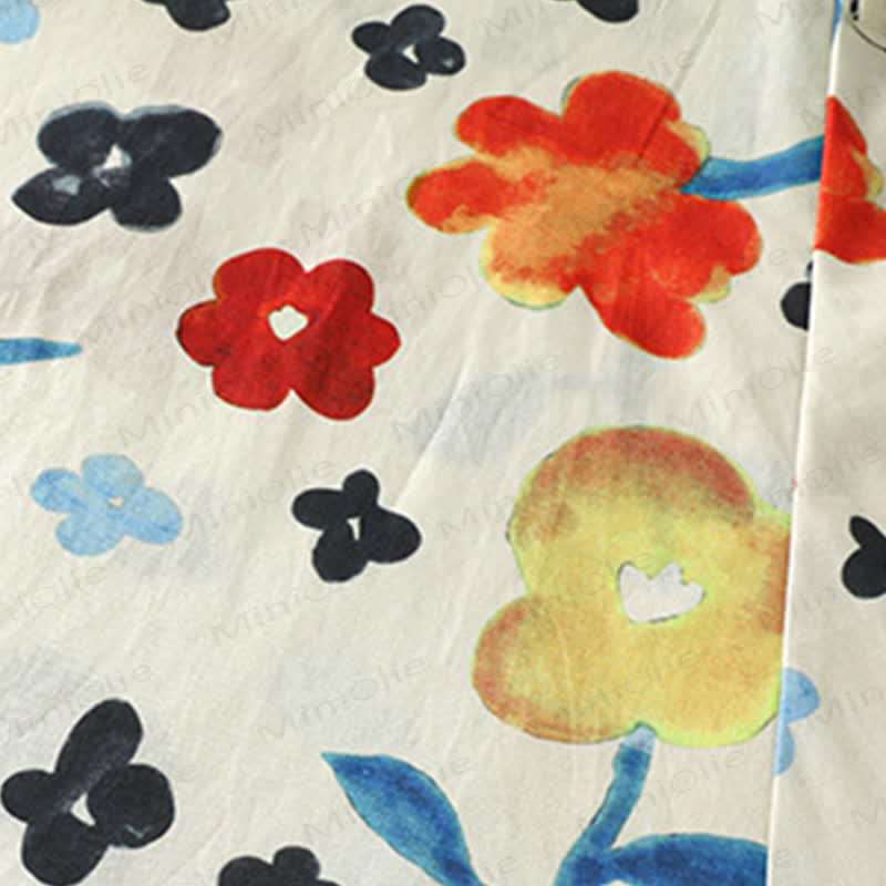 Vestito senza maniche in cotone con stampa floreale per bambina - image 5