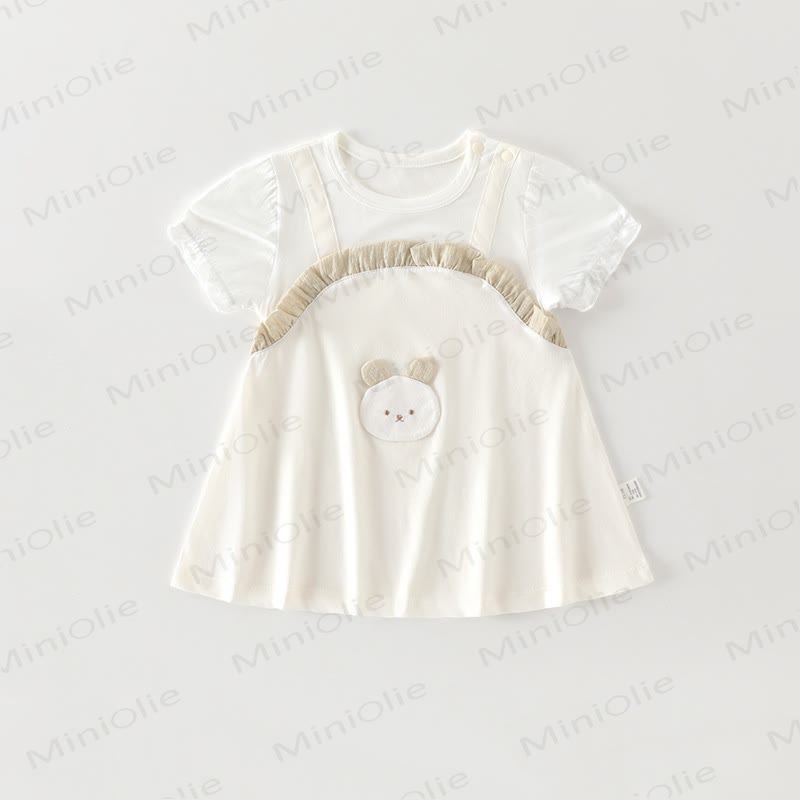 Vestito estivo a maniche corte/a volant per bambina - Coniglio verde - 18-24 mesi - image 6