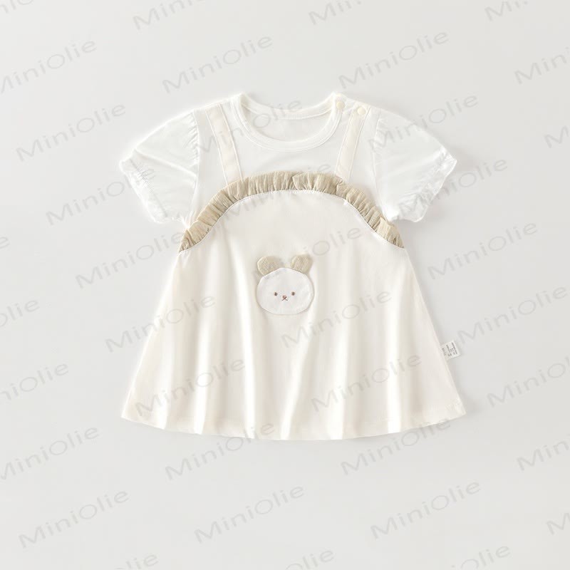 Vestito estivo a maniche corte/a volant per bambina - Coniglio verde - 18-24 mesi - image 6