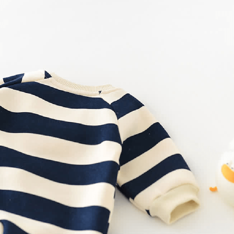 Tutina foderata in pile a righe per neonati - image 6