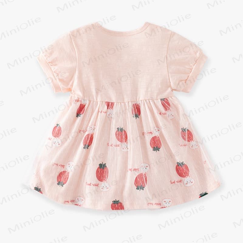 Vestitino estivo per bambina con stampa di coniglietti e pois - image 5
