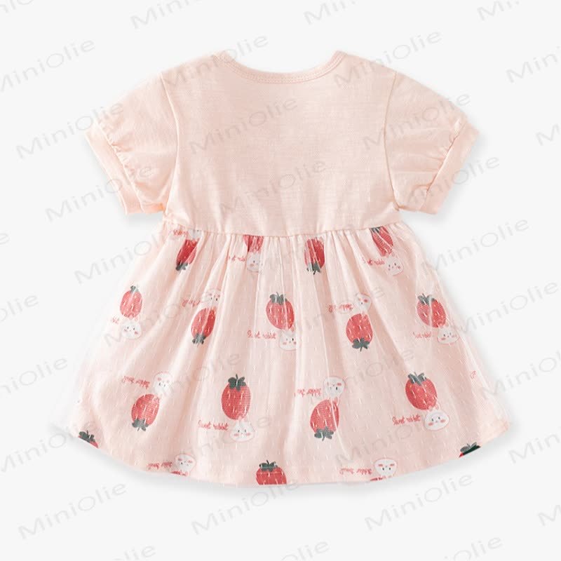 Vestitino estivo per bambina con stampa di coniglietti e pois - image 5