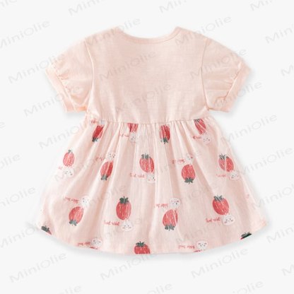 Vestitino estivo per bambina con stampa di coniglietti e pois - image 5