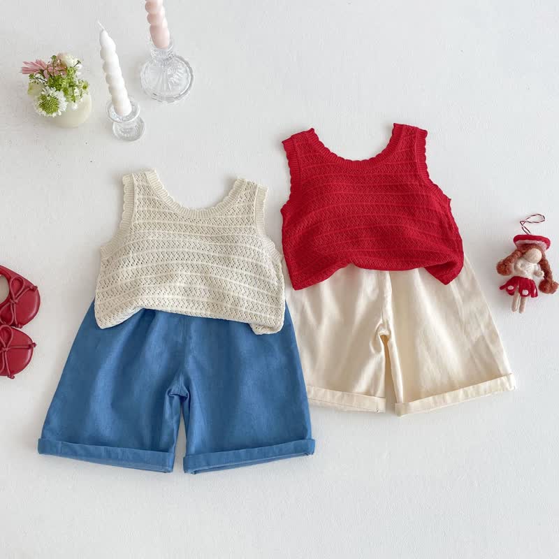 Canotta/pantaloncini in maglia a forma di fragola per neonati - image 4