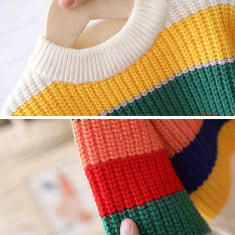 Maglione a righe arcobaleno per bambini - image 4