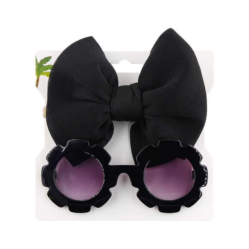 Set di occhiali da sole e fascia con fiocco per bambini - Nero - image 5