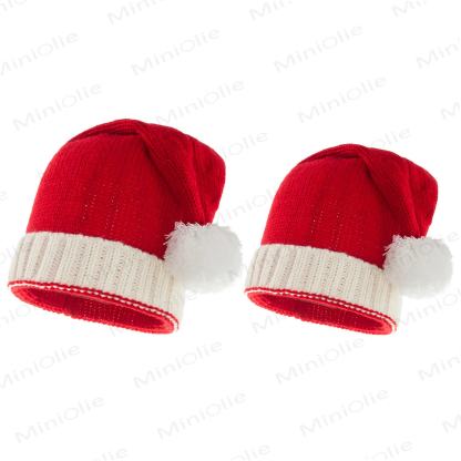 Berretto caldo lavorato a maglia rosso per Natale - image 1