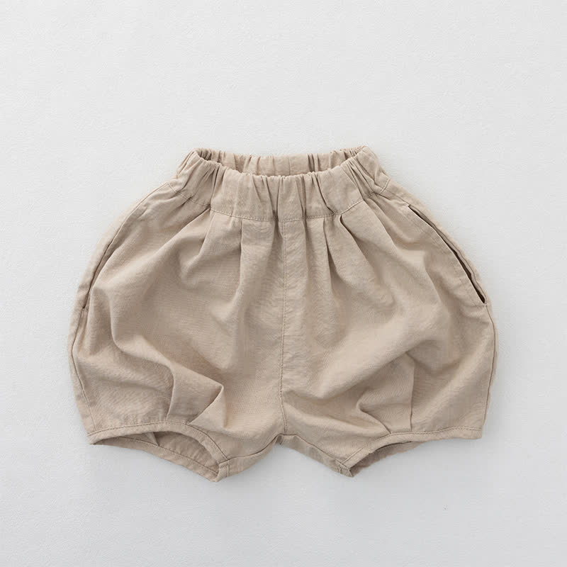 Pantaloncini da bambino in cotone a tinta unita - Beige - 6-7T - image 4