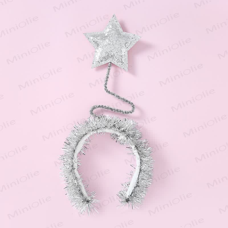 Fascia per capelli a forma di stella di Natale per bambini - Argento - image 6