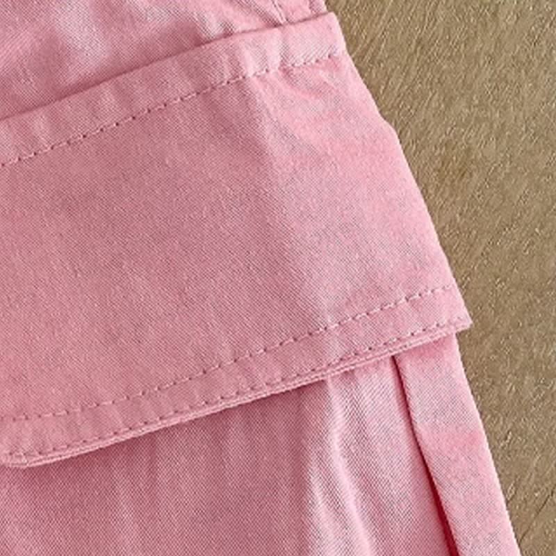 Pantaloncini da bambino in cotone a tinta unita - image 6