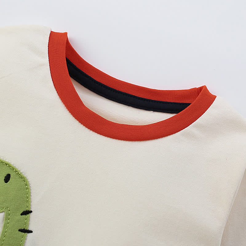 Felpa girocollo con stampa dinosauro per bambini - image 3