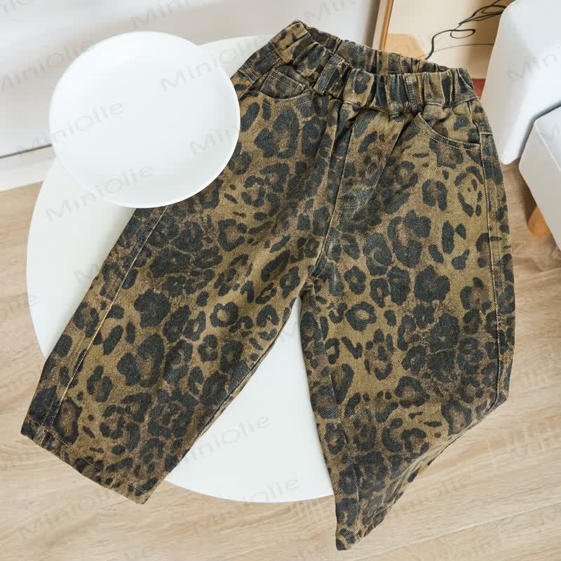 Pantaloni jeans con stampa leopardata per bambini - image 5