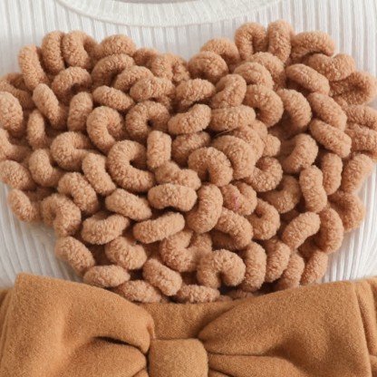 Body con gonna a coste a forma di cuore e fascia per capelli - image 4