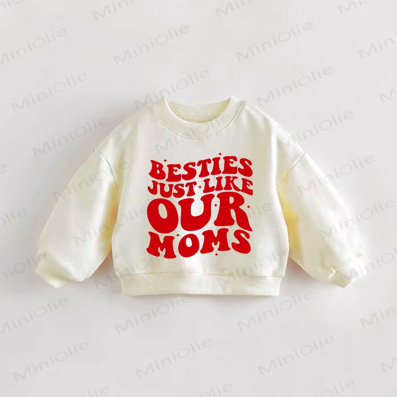 MIGLIORI AMICHE PROPRIO COME LE NOSTRE MAMME Felpa color crema per bambine con slogan - Crema - 3-5T - image 1