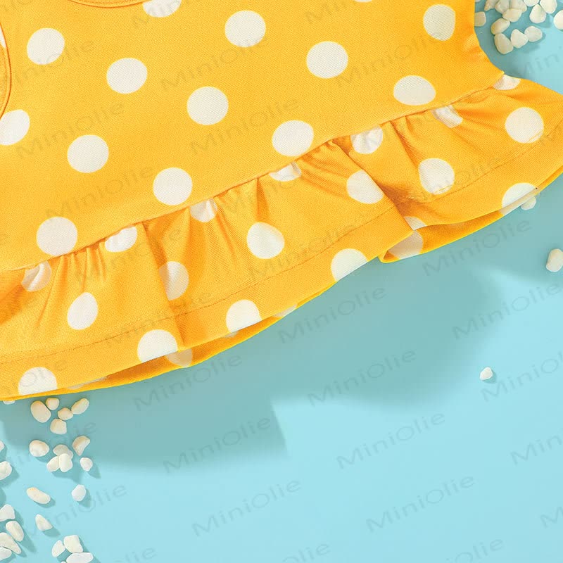 Costume da bagno a pois per bambina, 2 pezzi - image 5