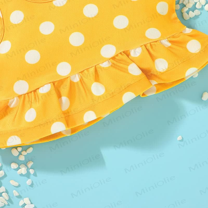 Costume da bagno a pois per bambina, 2 pezzi - image 5
