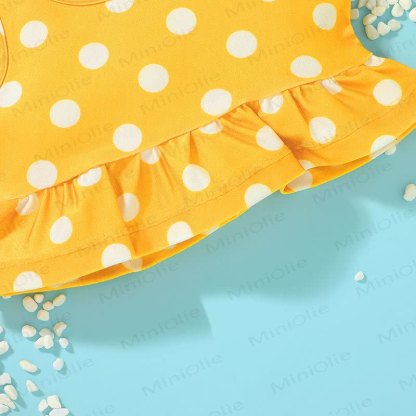 Costume da bagno a pois per bambina, 2 pezzi - image 5
