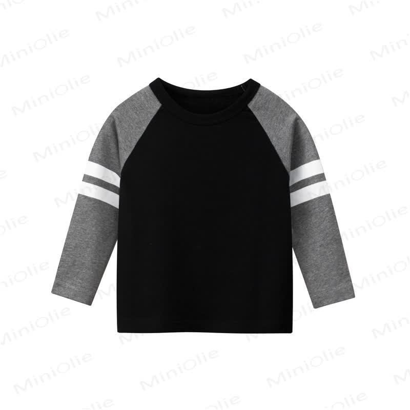 Maglietta raglan a contrasto di colore per bambini - Nero - 10 anni - image 3