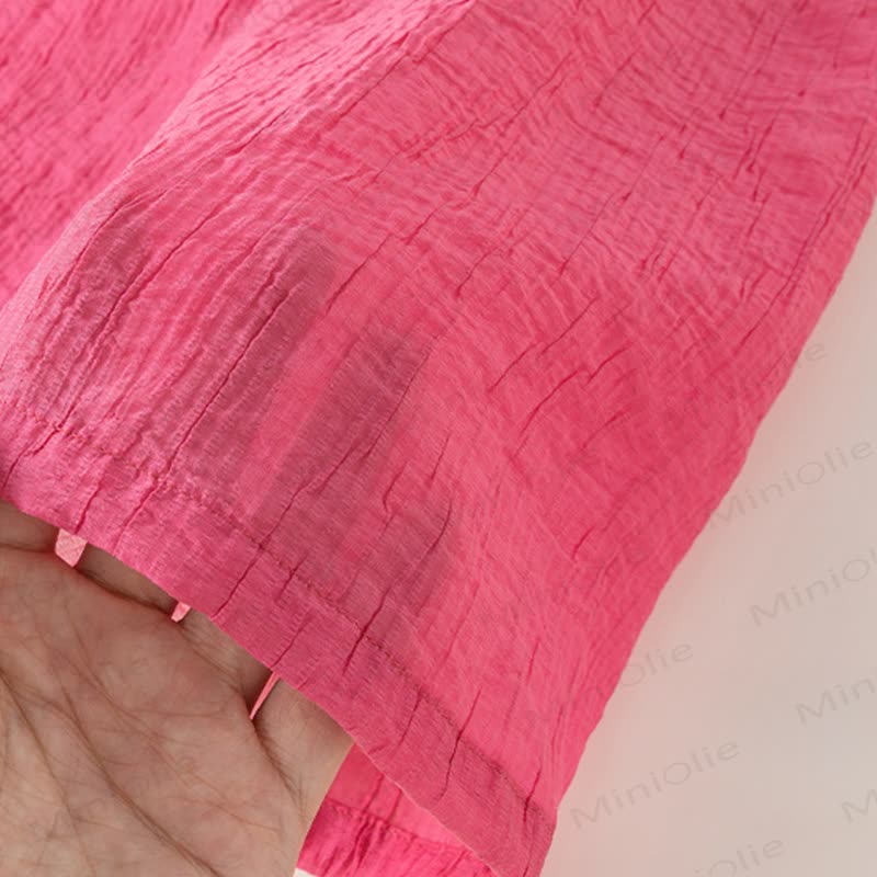 Completo top con maniche a sbuffo e pantaloni a gamba larga per bambini - image 7