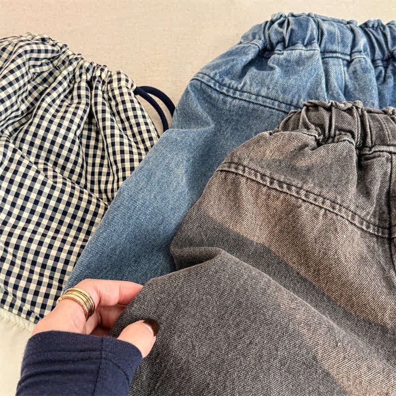 Pantaloni larghi in denim lavato per bambini piccoli - image 7