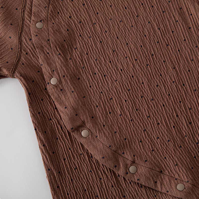 Tutina per neonati con pois e orsetto, chiusura frontale con bottoni. - image 7