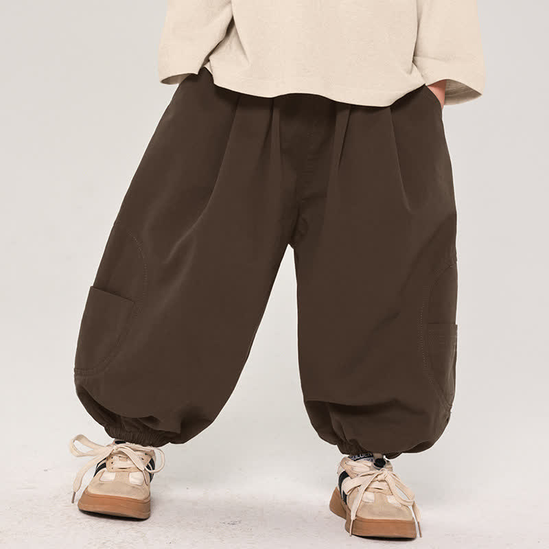 Pantaloni da jogging larghi per bambini piccoli, con design semplice - image 2