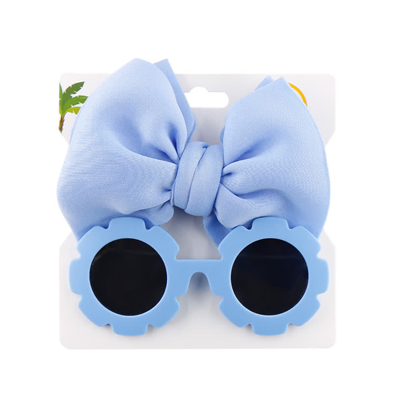 Set di occhiali da sole e fascia con fiocco per bambini - Blu - image 12