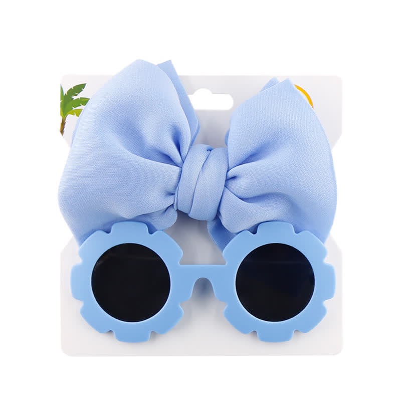 Set di occhiali da sole e fascia con fiocco per bambini - Blu - image 12