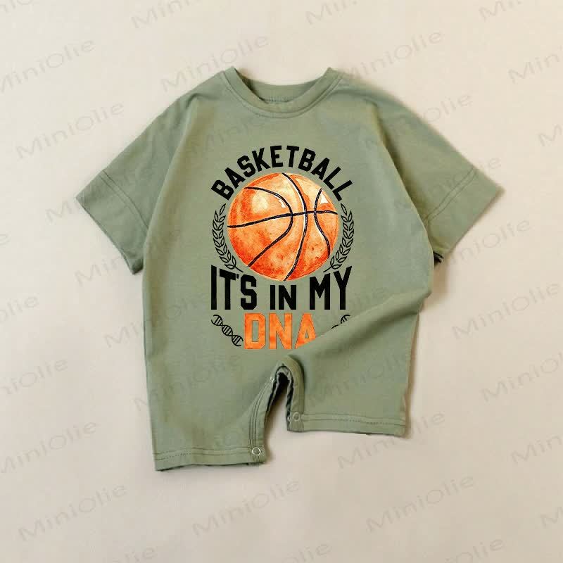 IL BASKET È NEL MIO DNA - Tutina verde per neonati con stampa di pallacanestro - Verde - 18-24 mesi - image 1