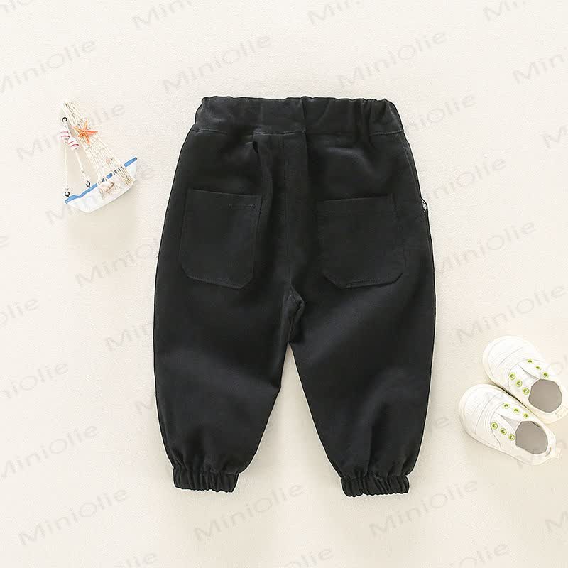 Pantaloni semplici di colore puro per bambini piccoli - image 5