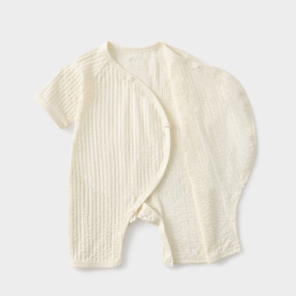 Tutina per neonato in cotone a tinta unita - image 6