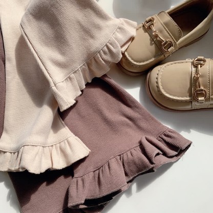 Pantaloni a zampa d'elefante tinta unita per bambini - image 8