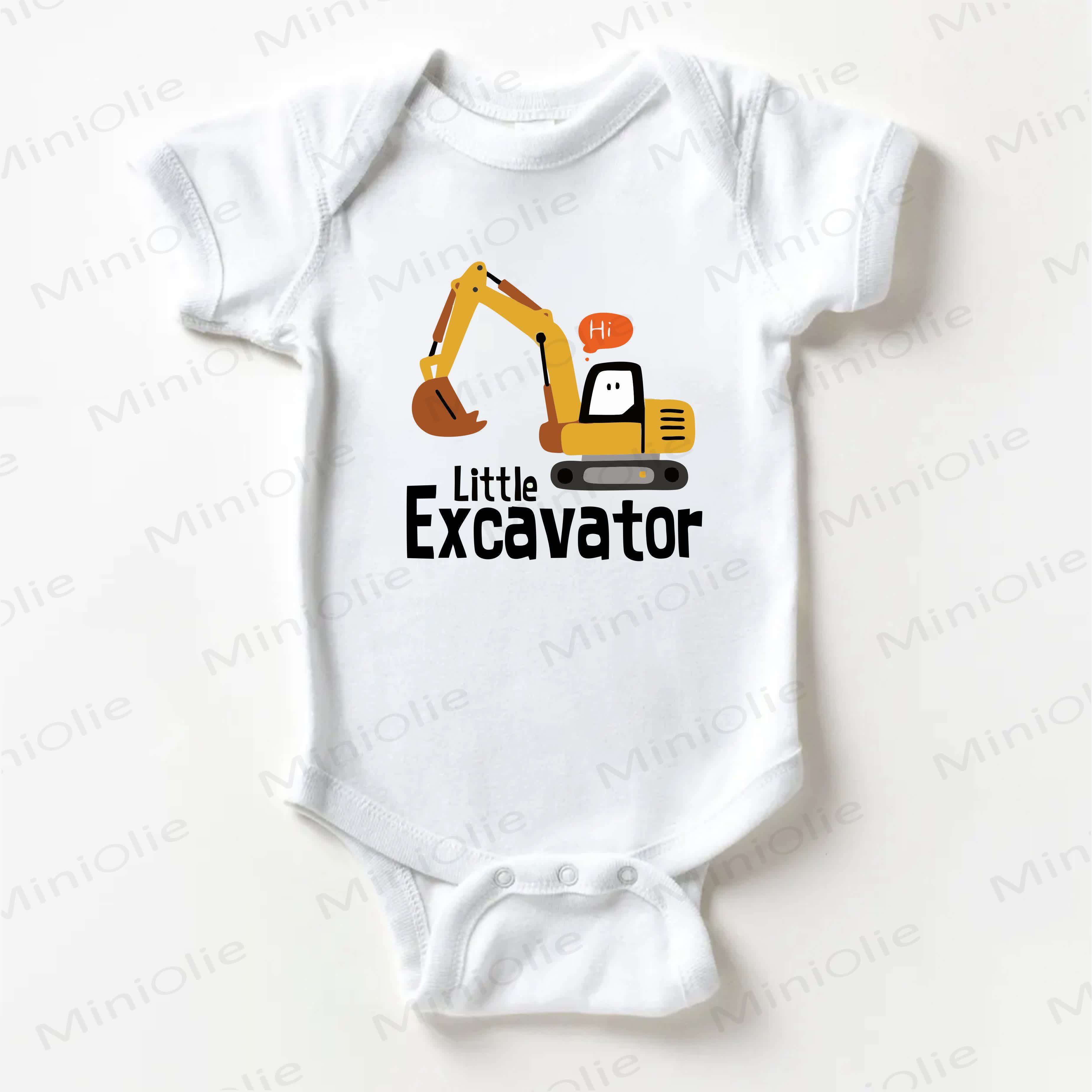 CIAO PICCOLO ESCAVATORE Body bianco da escavatore per neonati - Bianco - 18-24 mesi - image 1