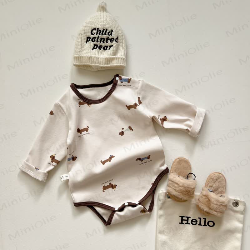 Body e leggings con fiocco a pois marroni per neonato - Tutina per cani - 18-24 mesi - image 6