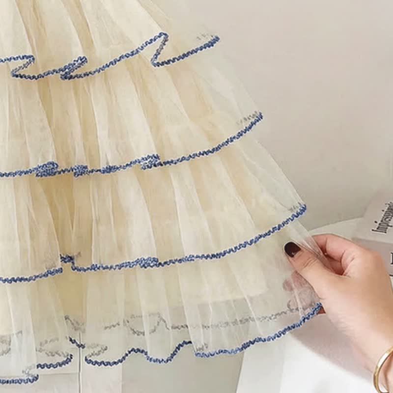 Vestito a balze con stampa a cartoni animati per bambina - image 7