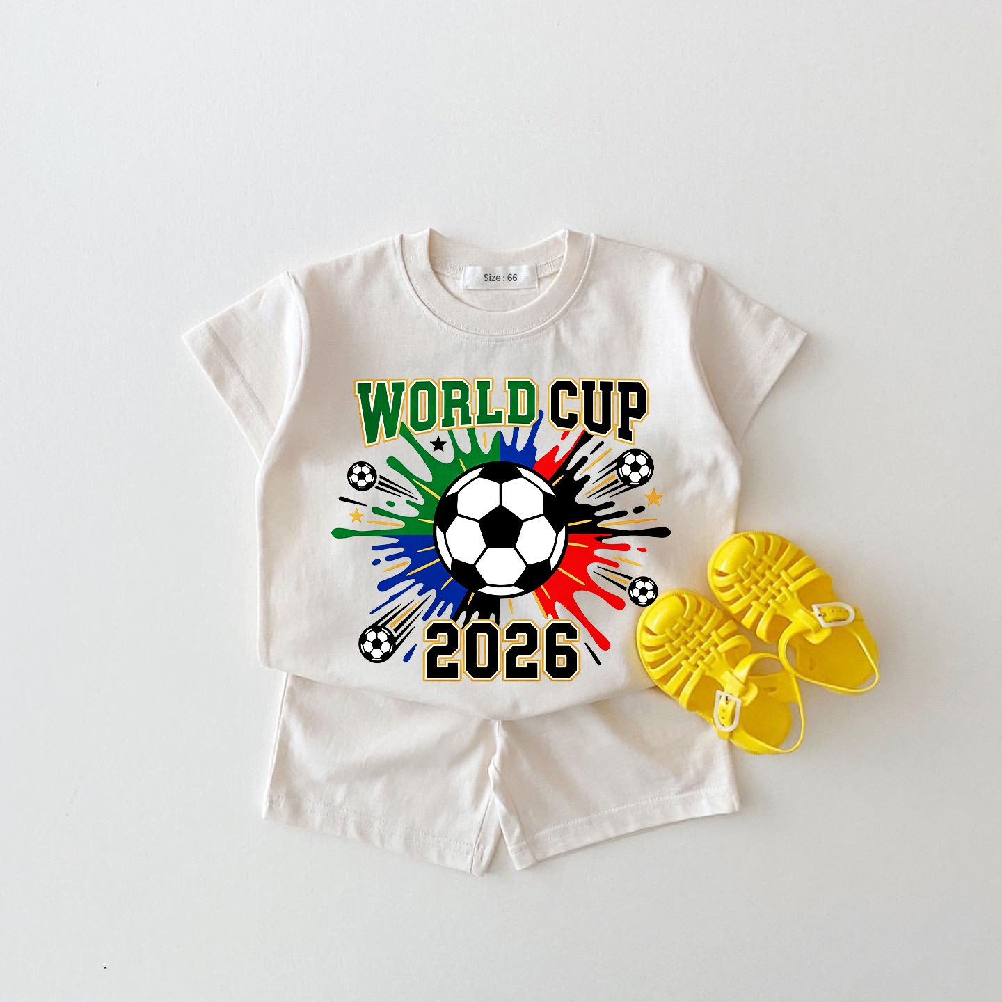 COMPETIZIONE MONDIALE 2026 Calcio Neonato Set Bianco da 2 Pezzi - Bianco - 18-24 mesi - image 1