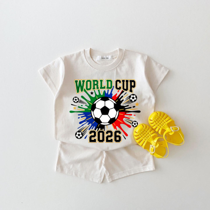 COMPETIZIONE MONDIALE 2026 Calcio Neonato Set Bianco da 2 Pezzi - Bianco - 18-24 mesi - image 1