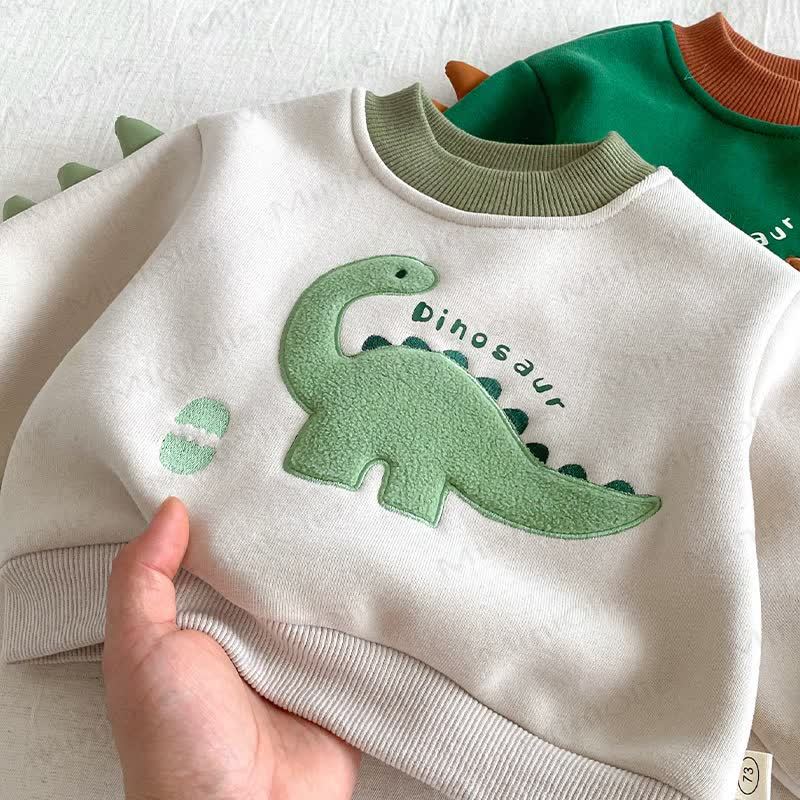 Top e pantaloni foderati in pile per bambini piccoli, modello DINOSAURO - image 11