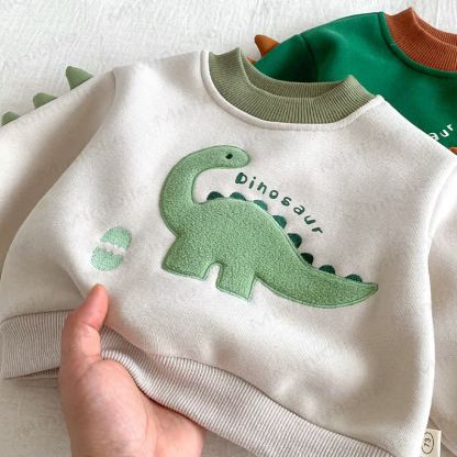 Top e pantaloni foderati in pile per bambini piccoli, modello DINOSAURO - image 11