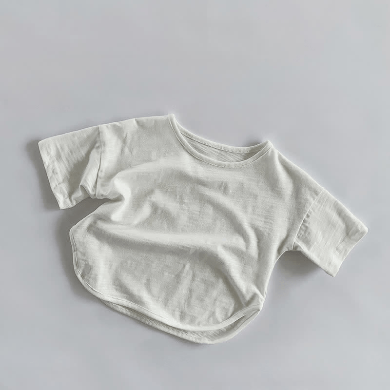 Maglietta retrò tinta unita per bambini piccoli - Bianco - 7-9T - image 2